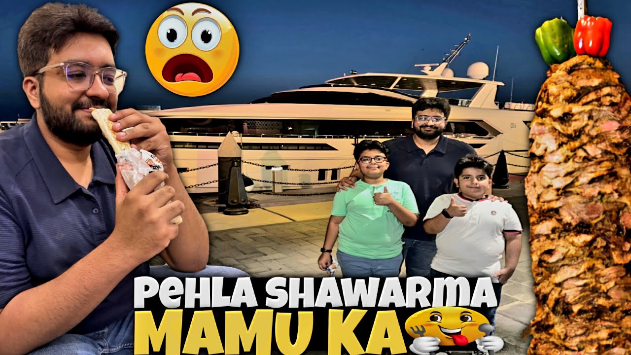 MAMU tried first SHAWARMA in Saudi Arabia 🇸🇦 😋  | Jeddah Yacht Club & Marina | Jeddah Cornish point😊
