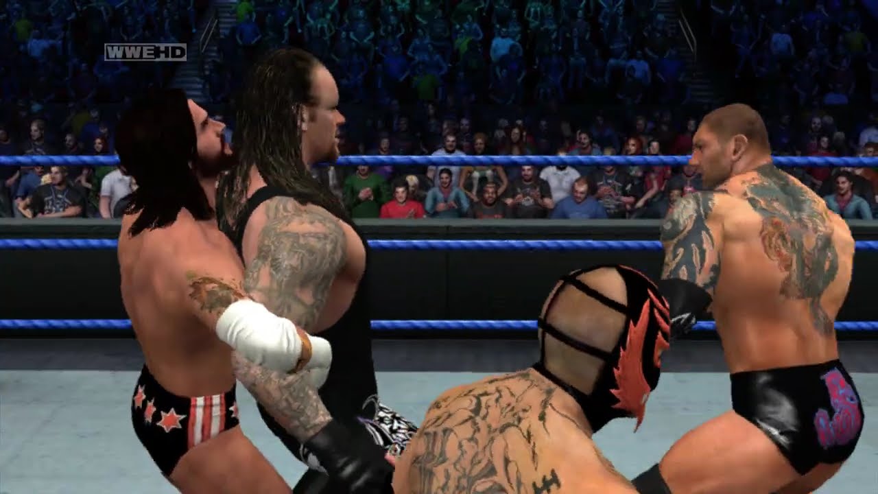 WWE Bragging Rights 2009: Батиста против Си Эм Панка против Мистерио против Андертейкера (SmackDo...