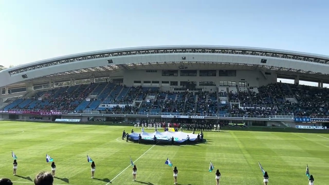 アビスパ福岡ＶＳセレッソ大阪 選手入場時 両サポーターの様子