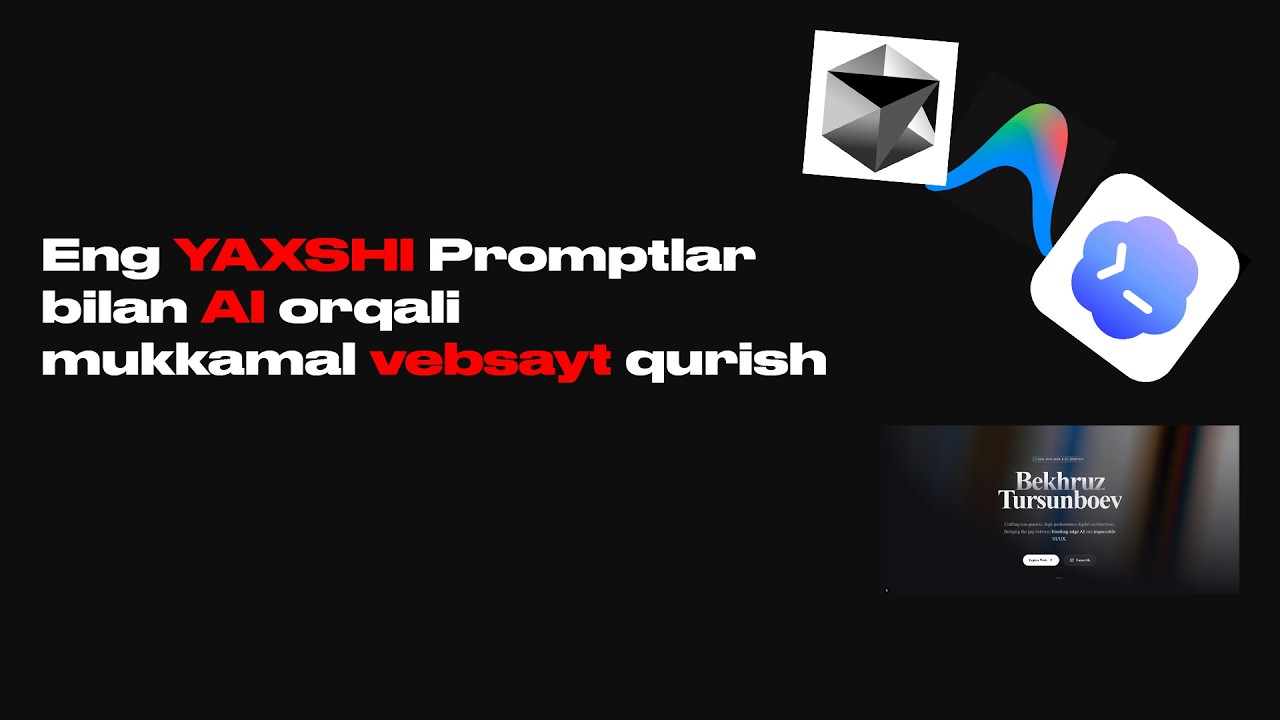 Sunniy intelekt orqali 3D vebsayt yaratish | AI ga togri prompt yozish | Antigravityda ishlash