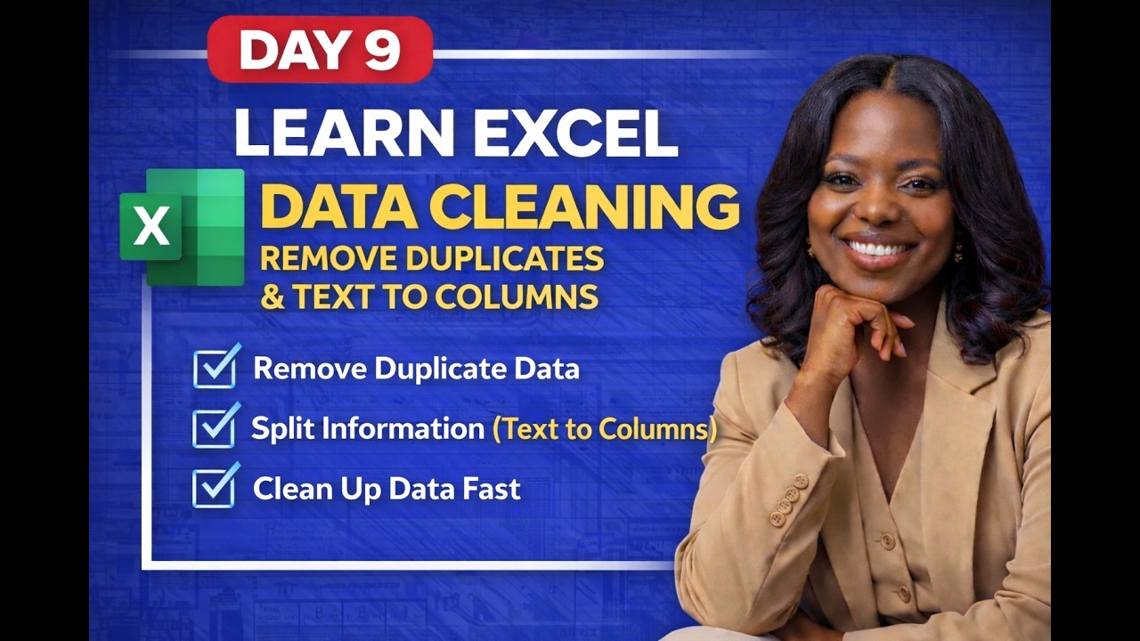 EXCEL MASTERY COURSE DAY 9: DATA CLEANING (DUPLICATE, TEXT TO COLUMN)