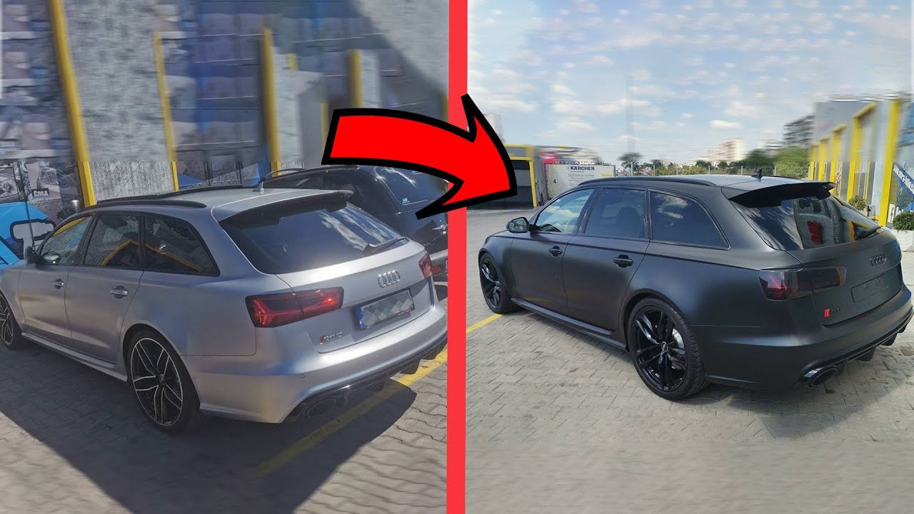 Облепяне на автомобил с фолио Audi RS6 Black Satin