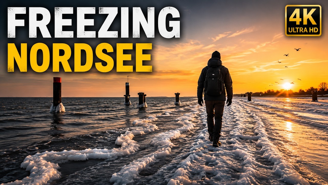 Pure Winter Peace: Sunset Walk on the Frozen Beach of Krautsand | ASMR