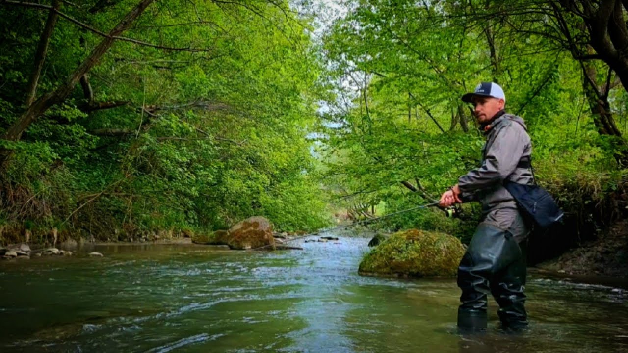 PESCUIT la PĂSTRĂV în timpul FURTUNII, pe un FRUMOS RÂU de MUNTE - O oră cu rezultate BUNE - 2021