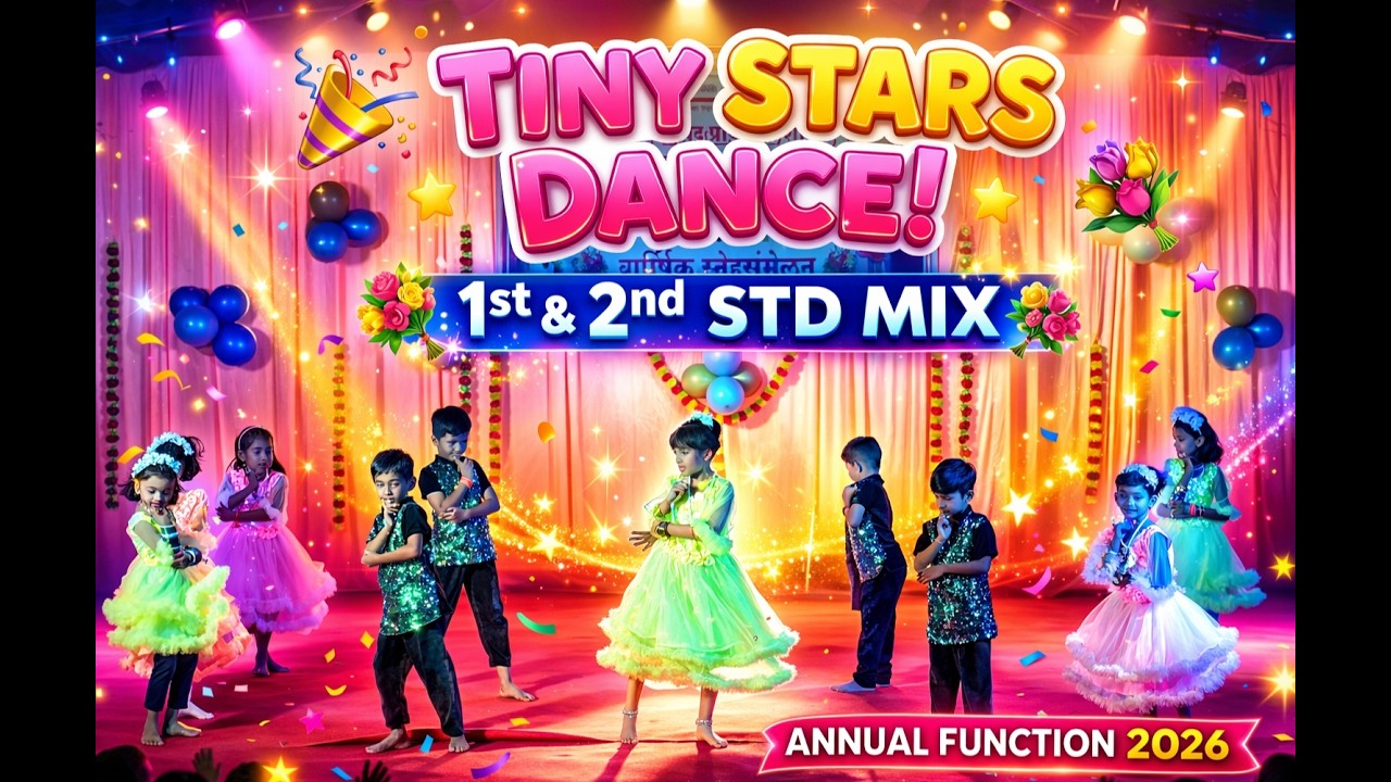 🥳 Tiny Stars Dance Blast 🔥 | 1st & 2nd Std Kids | Annual Function 2026