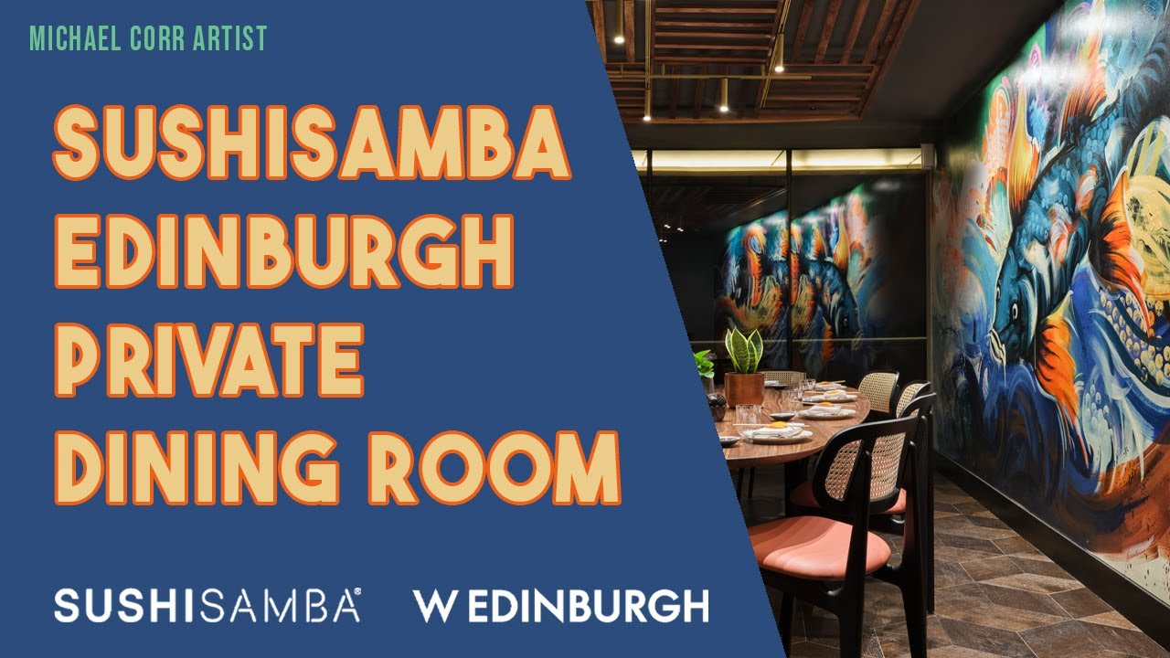 Private Dining Room Mural for SUSHISAMBA Edinburgh & W Edinburgh- Acrylic Paint- Michael Corr Artist