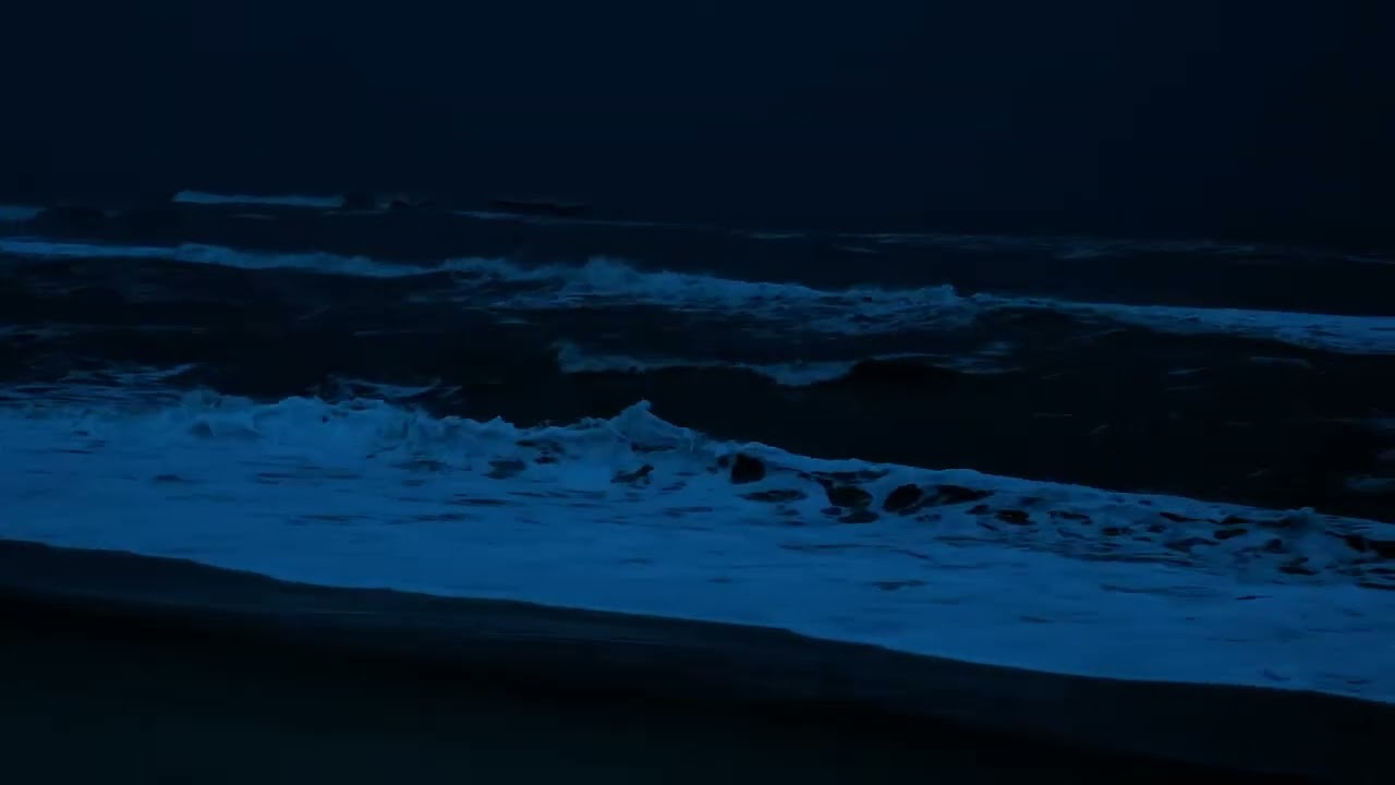 Soothing Waves In Quiet Night   High Quality Stereo Ocean Sounds Of Rolling Waves For Deep Sleeping