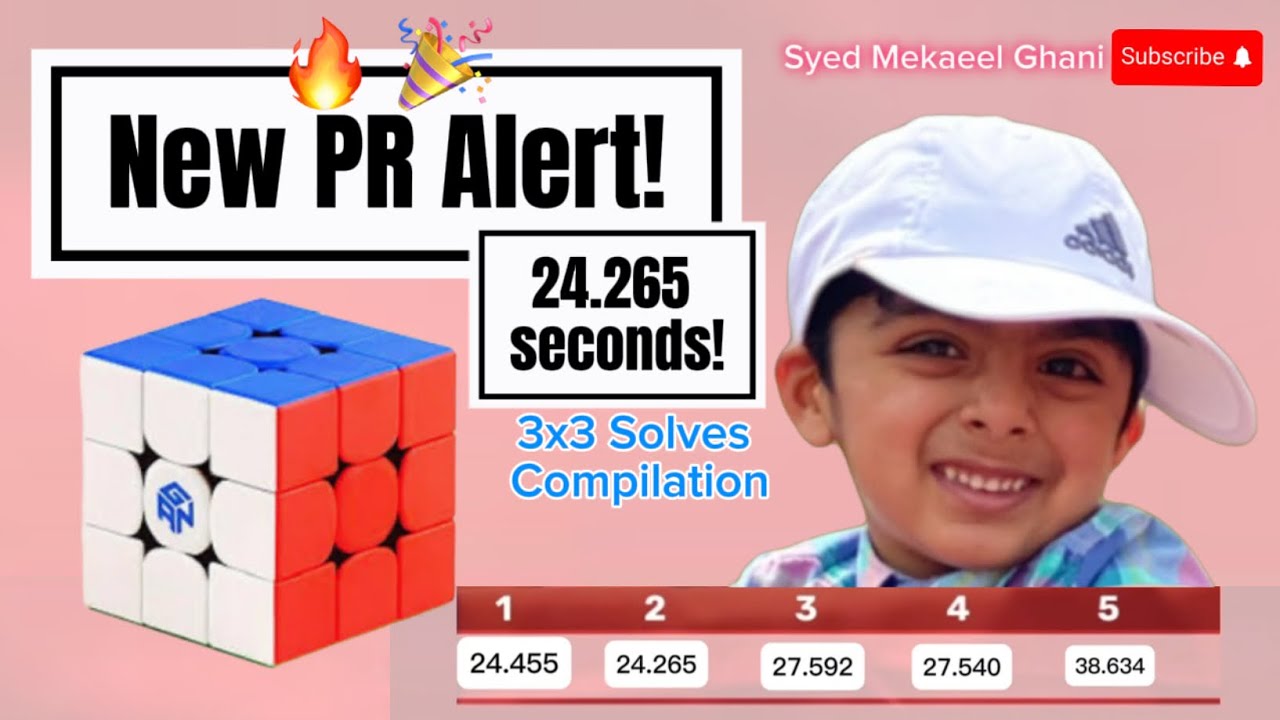 🔥 Double PR Alert! Mekaeel’s Fastest 3x3 Rubik’s Cube Solves | 5-Solve Compilation!