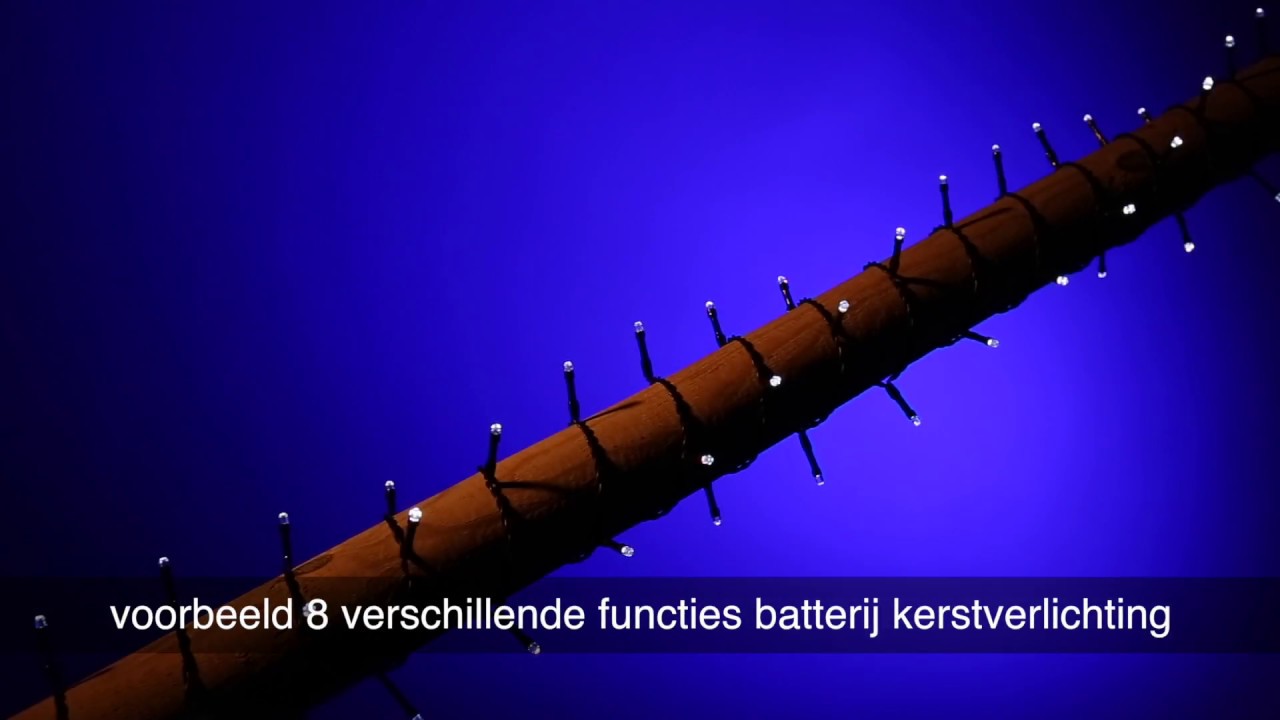 Kerstverlichting op batterijen • ijswit • 8 verschillende functies