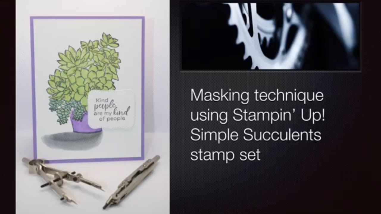 Masking Technique using Stampin' Up! Simply Succulents stamp set