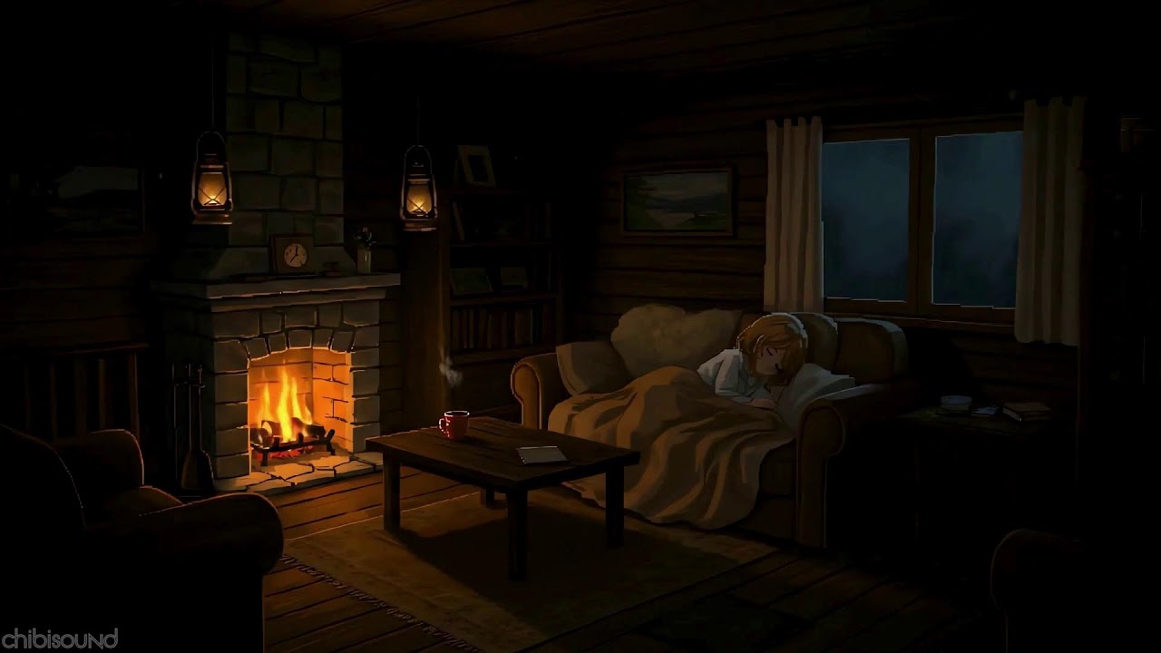 Relax Deeply with Calming Rain on Cabin Roof 🔥🌧️