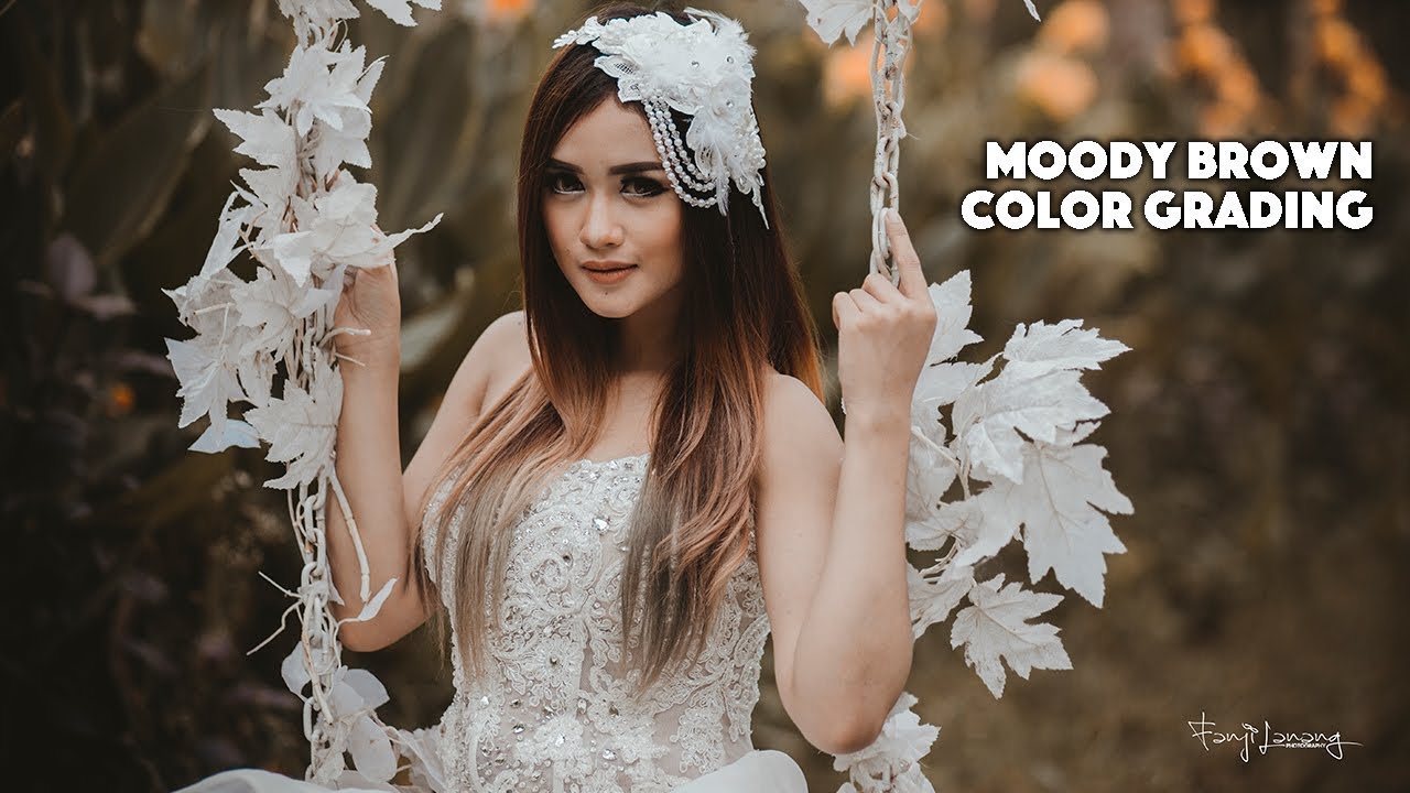 Moody Brown Color Grading | Photoshop Tutorial Wedding Photo