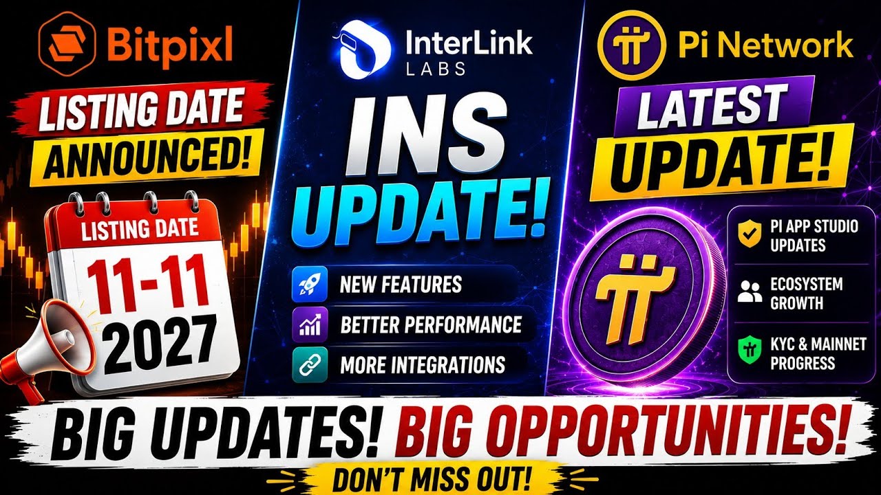 Bitpixle Mining Listing Date Announced | Interlink INS New Features Explain | Pi Network New Update
