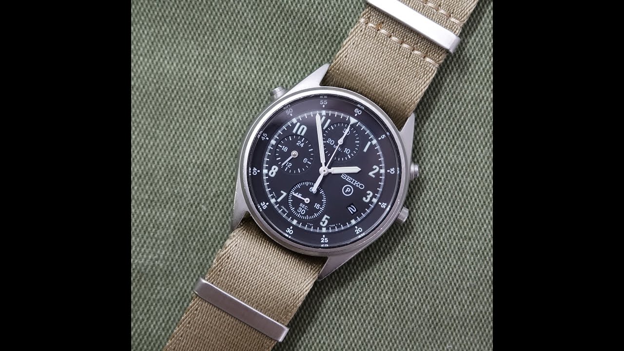 1994 1995 Seiko Gen 2 Military chronograph men's watch, reference 7T27-7A20