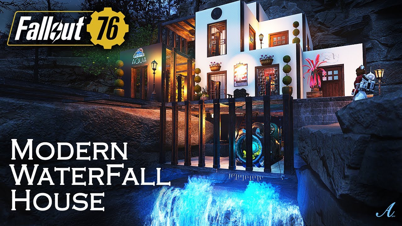 Fallout 76 - Modern Waterfall House build w/ tutorial
