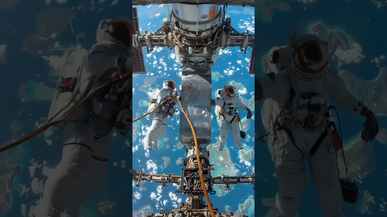 Float alongside astronauts during critical ISS maintenance, 250km above Earth.#ai#space