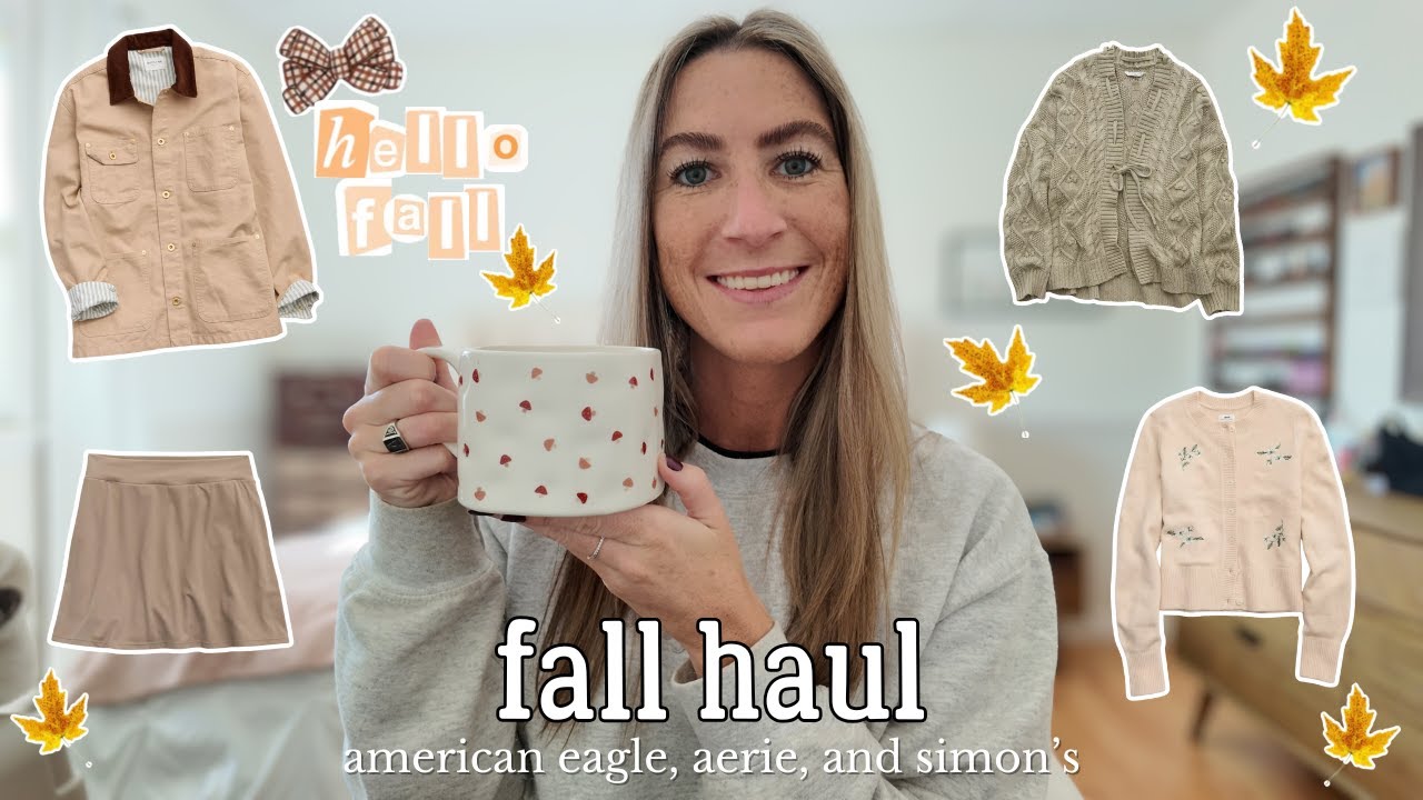 FALL TRY-ON HAUL 🍂🤎 american eagle, aerie, simon's