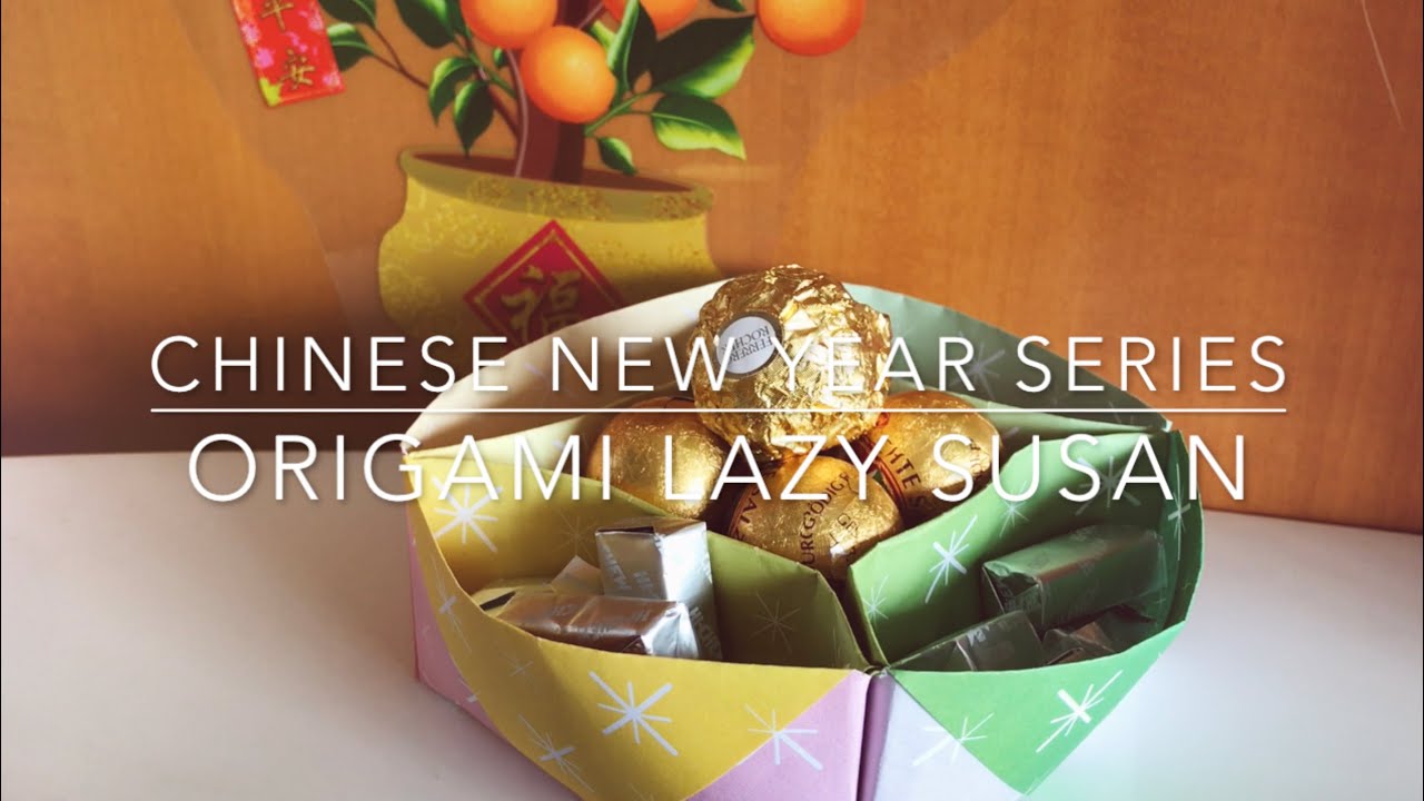 Origami Lazy Susan Box (Level 2: Simple) 兩分鐘摺成賀年全盒！