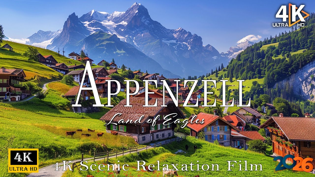 Appenzell Switzerland 4K | Rolling Green Hills, Alpine Farms & Peaceful Swiss Countryside