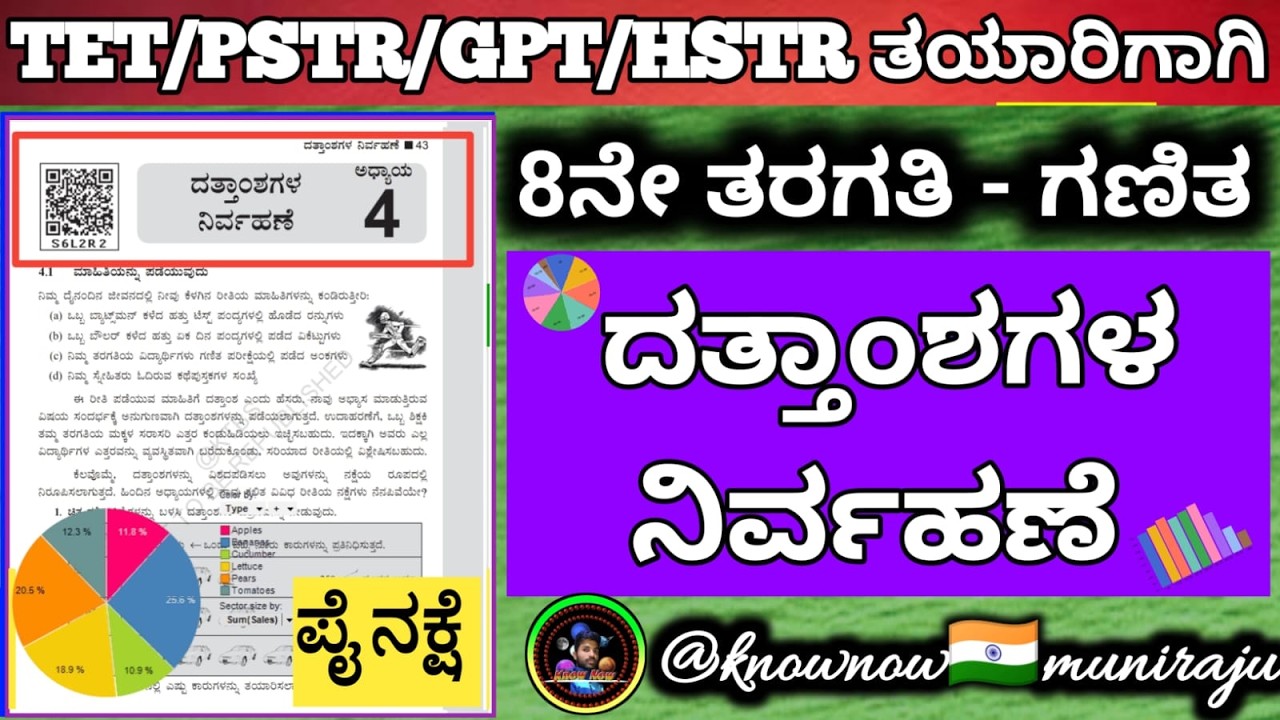 🎯TET/PSTR/GPSTR/HSTR-2026 :🔥 8ನೇ: ಗಣಿತ-📘ದತ್ತಾಂಶಗಳ ನಿರ್ವಹಣೆ 📊 🤔