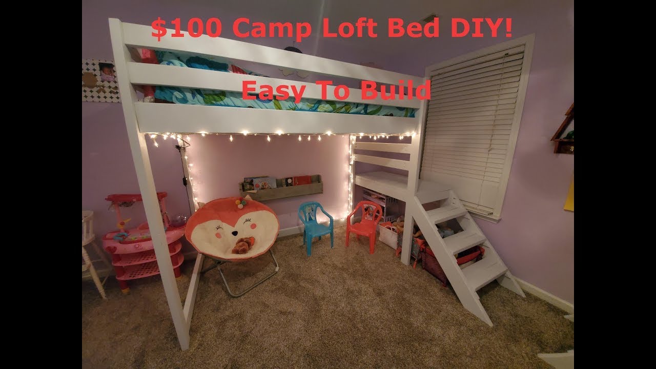 HOW TO BUILD THIS KIDS LOFT BED! CHEAP AND EASY! CAMP LOFT BED DIY - CHEAP!