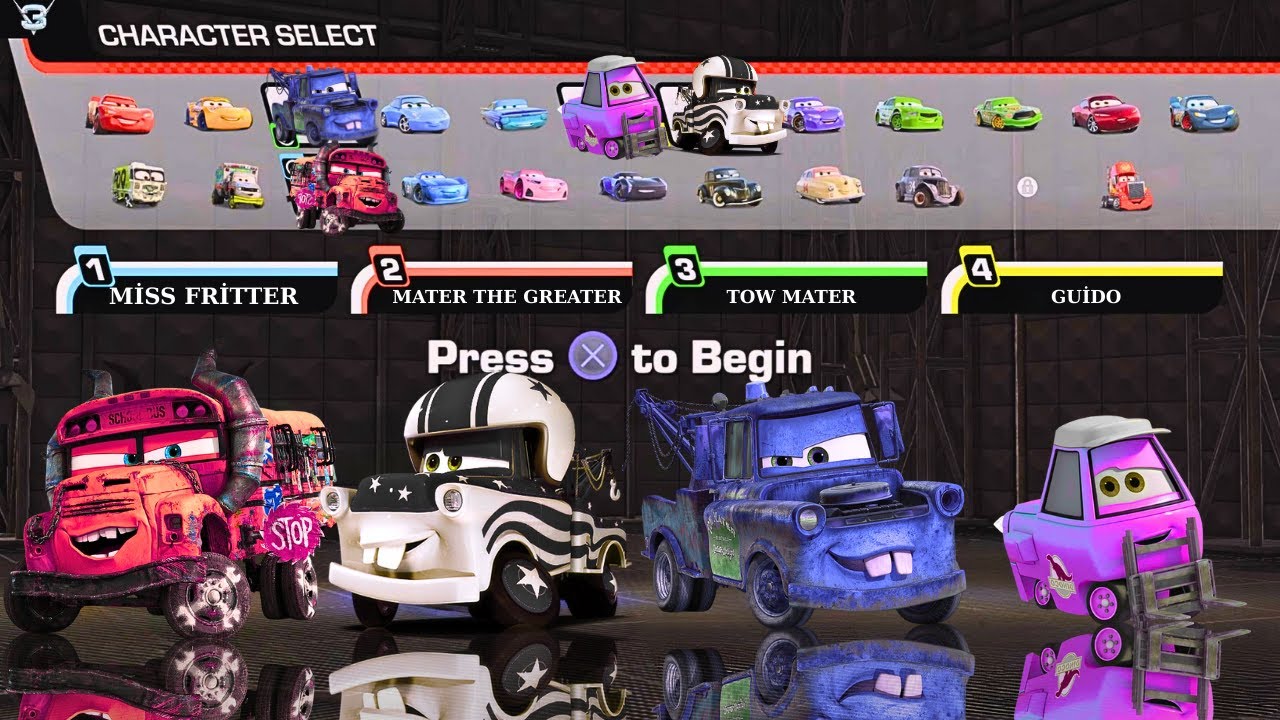 Cars 3: Driven to Win We unlock smokey&rsquo;s by completing skill 124 Split screen 4 player #cars3