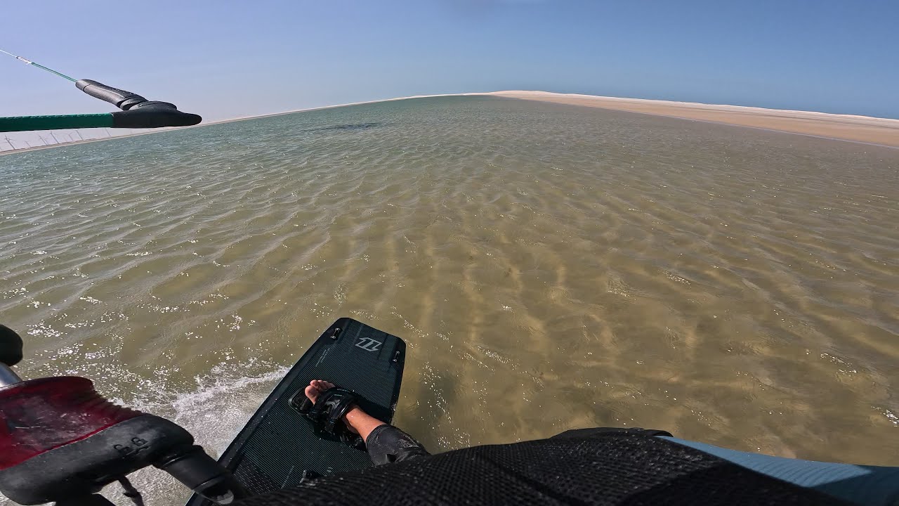 Downwind em um flat sem fim. Endless flat kite downwinder