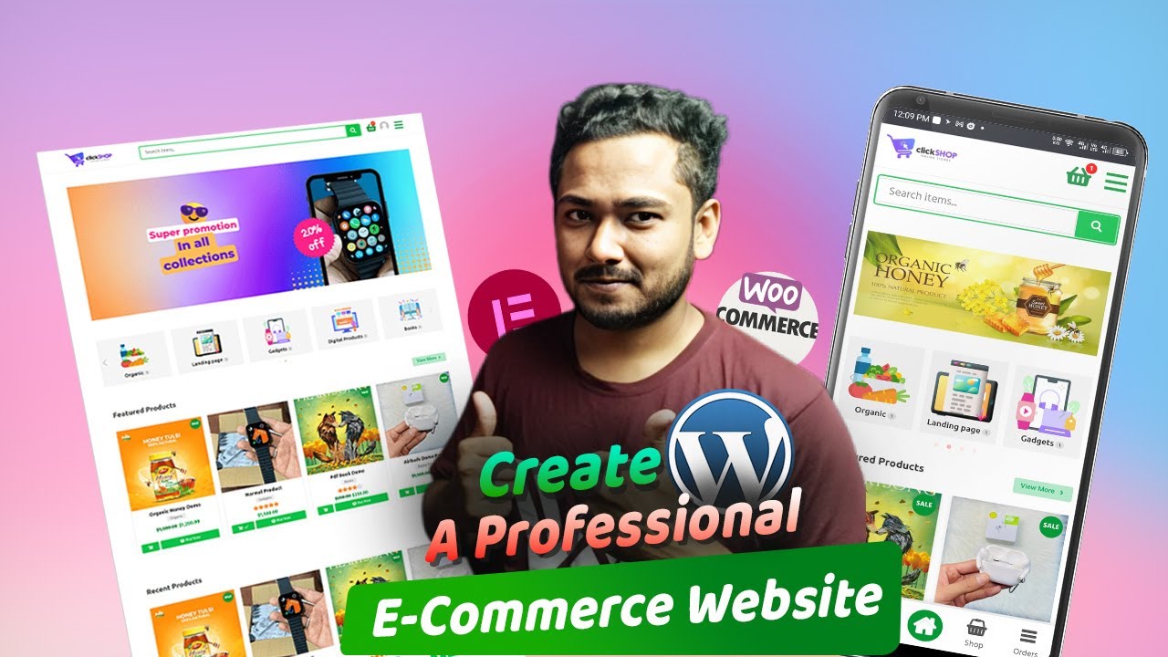 How Create a Professional Wordpress Ecommerce Website | Landing Page Type WooCommerce Theme Tutorial