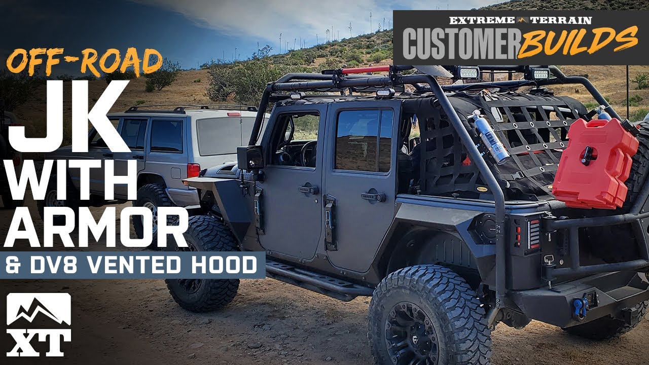Off-Road 2016 JK Jeep Wrangler with Armor & DV8 Vented Hood | ExtremeTerrain Customer Build