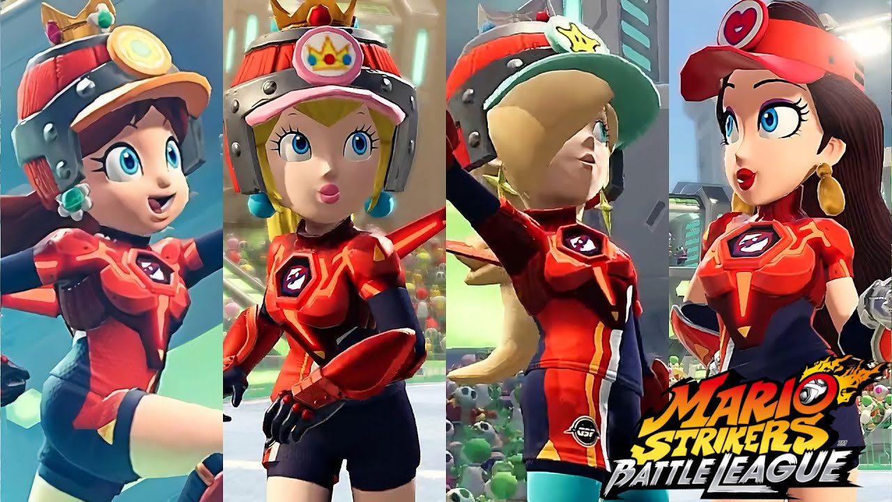 Mario Strikers Battle League Daisy Peach Rosalina and Pauline Gameplay Rockets