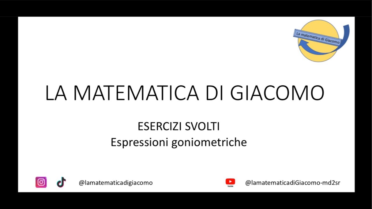 Le espressioni goniometriche: esercizi svolti 