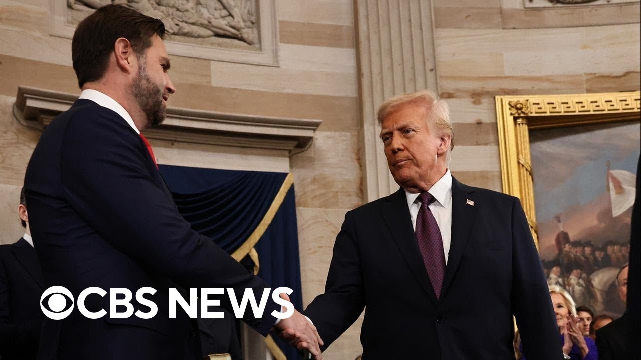 Trump makes entrance at inauguration ceremony