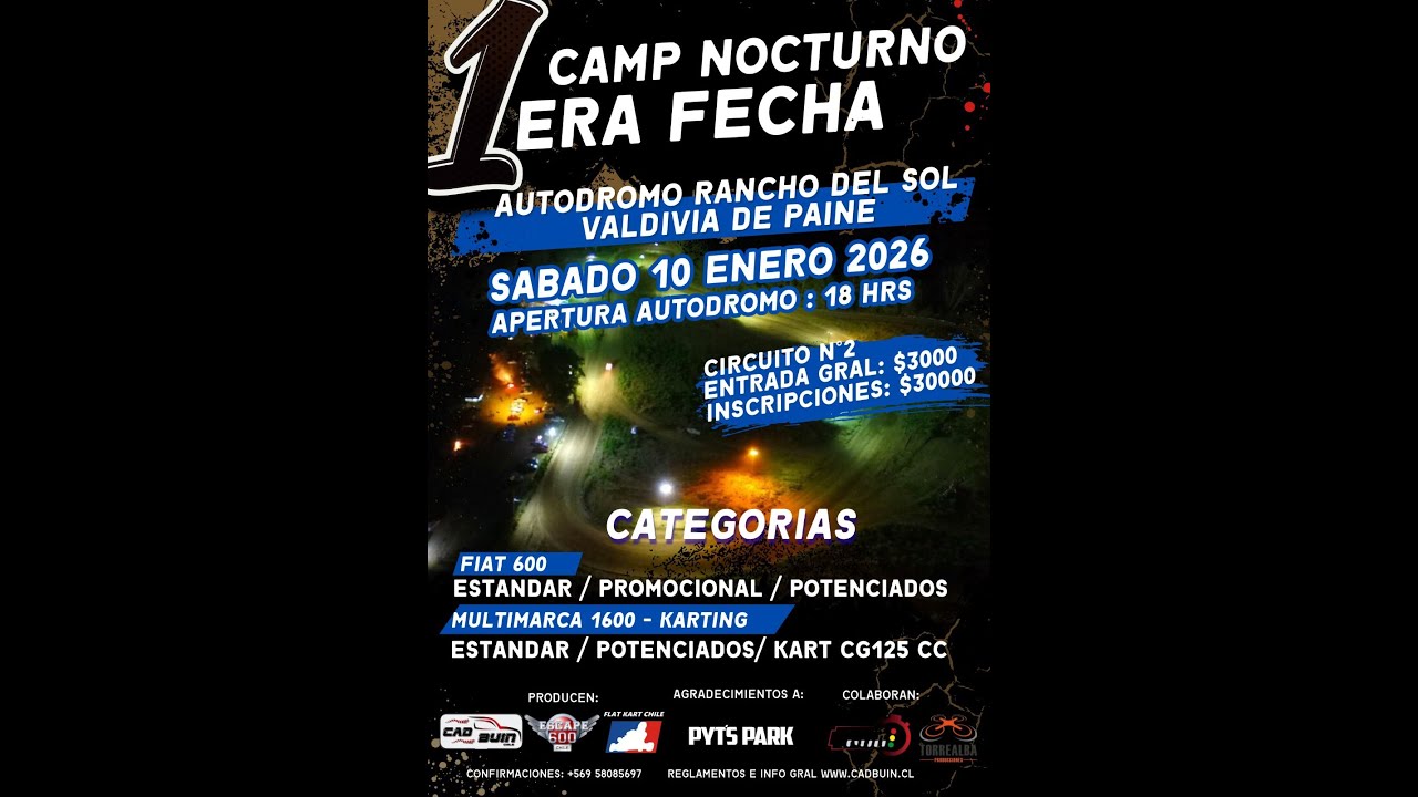 Karting, 1° Fecha campeonato nocturno 2025
