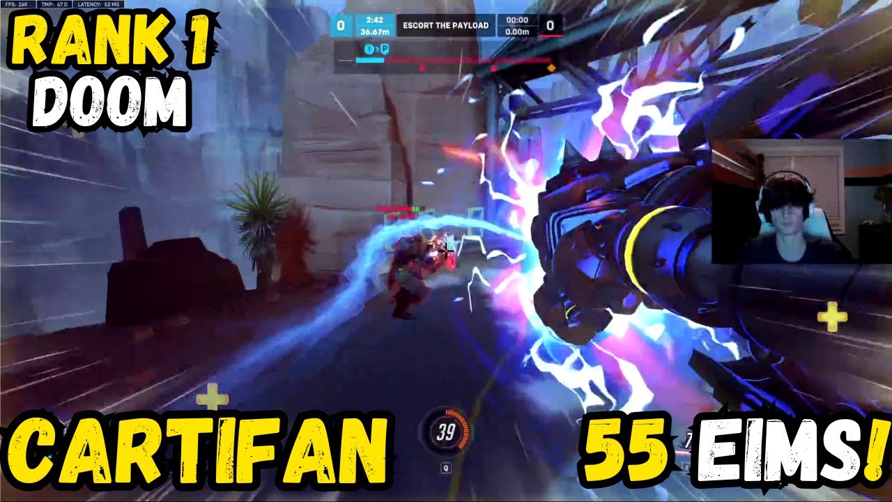 55 ELIMS! CARTIFAN TOP 3 DOOMFIST GAMEPLAY - OVERWATCH 2 SEASON 15