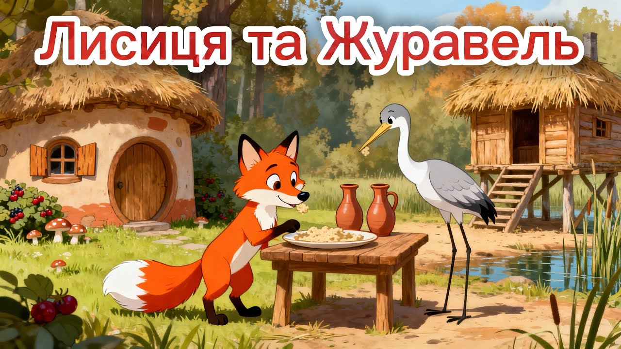 Лисиця та Журавель - Українська народна казка. Мультфільм для всієї сім’ї 