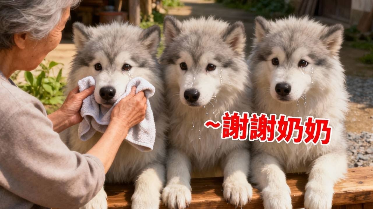 誰家裡沒個 「覺得你永遠沒洗乾淨」 的奶奶？從擦臉到順毛，奶奶把對毛孩的愛藏在 “乾淨” 裡！【梁彬家的汪星人】