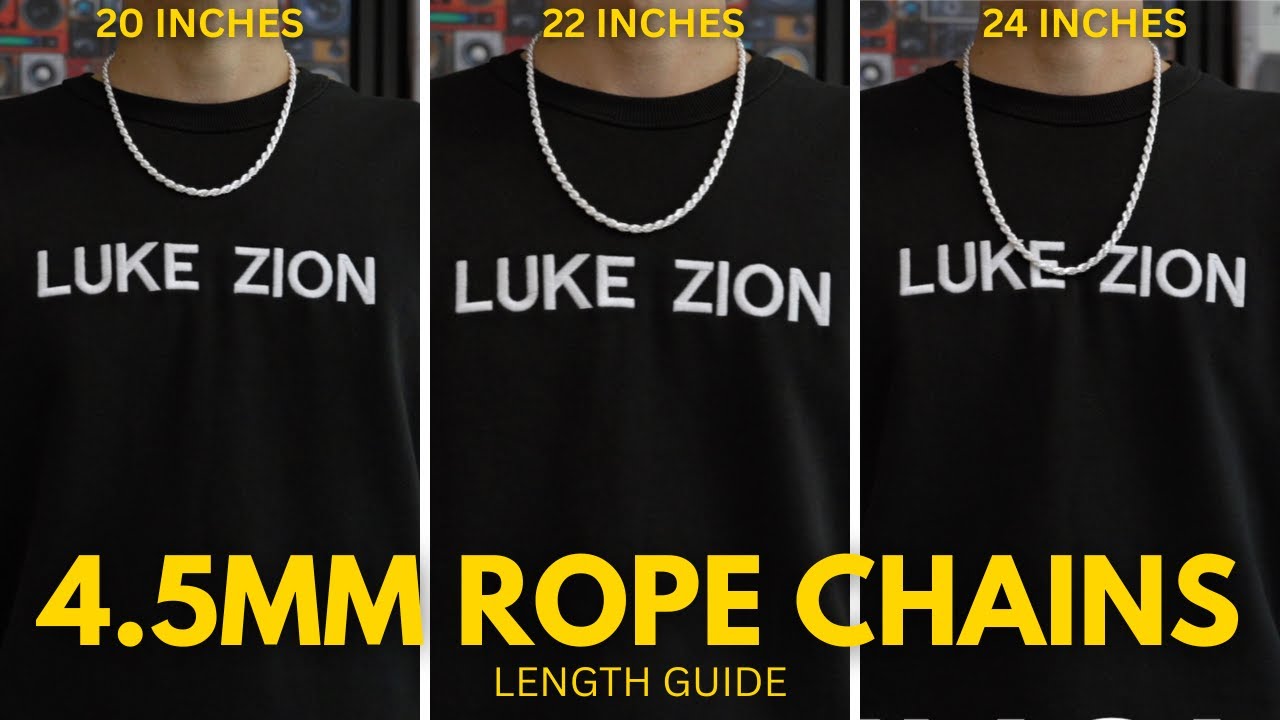 4.5mm Rope Chain Length Guide for Men | 20&Prime;, 22&Prime;, 24&Prime; Comparison & Fit