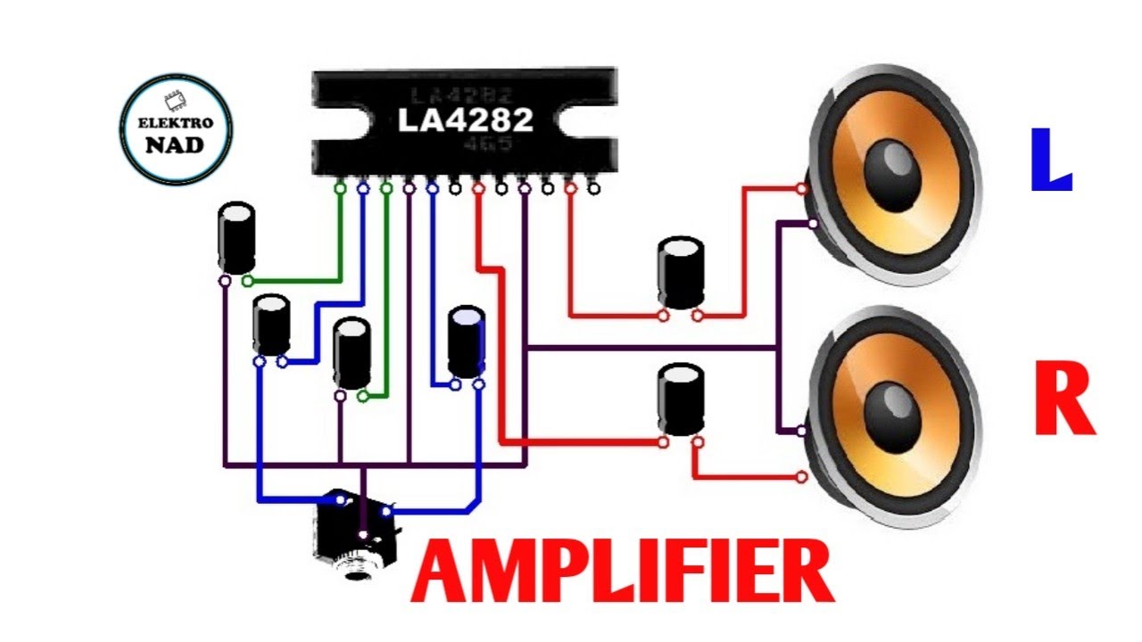 How to make simple Amplifier LA4282 Stereo