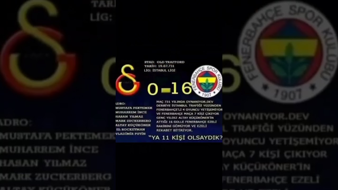 731 yılında 16-0 yenmişler😭 #beni&ouml;ne&ccedil;ıkar #beni&ouml;ne&ccedil;ıkart #galatasaray #fenerbah&ccedil;e #futbol #shorts