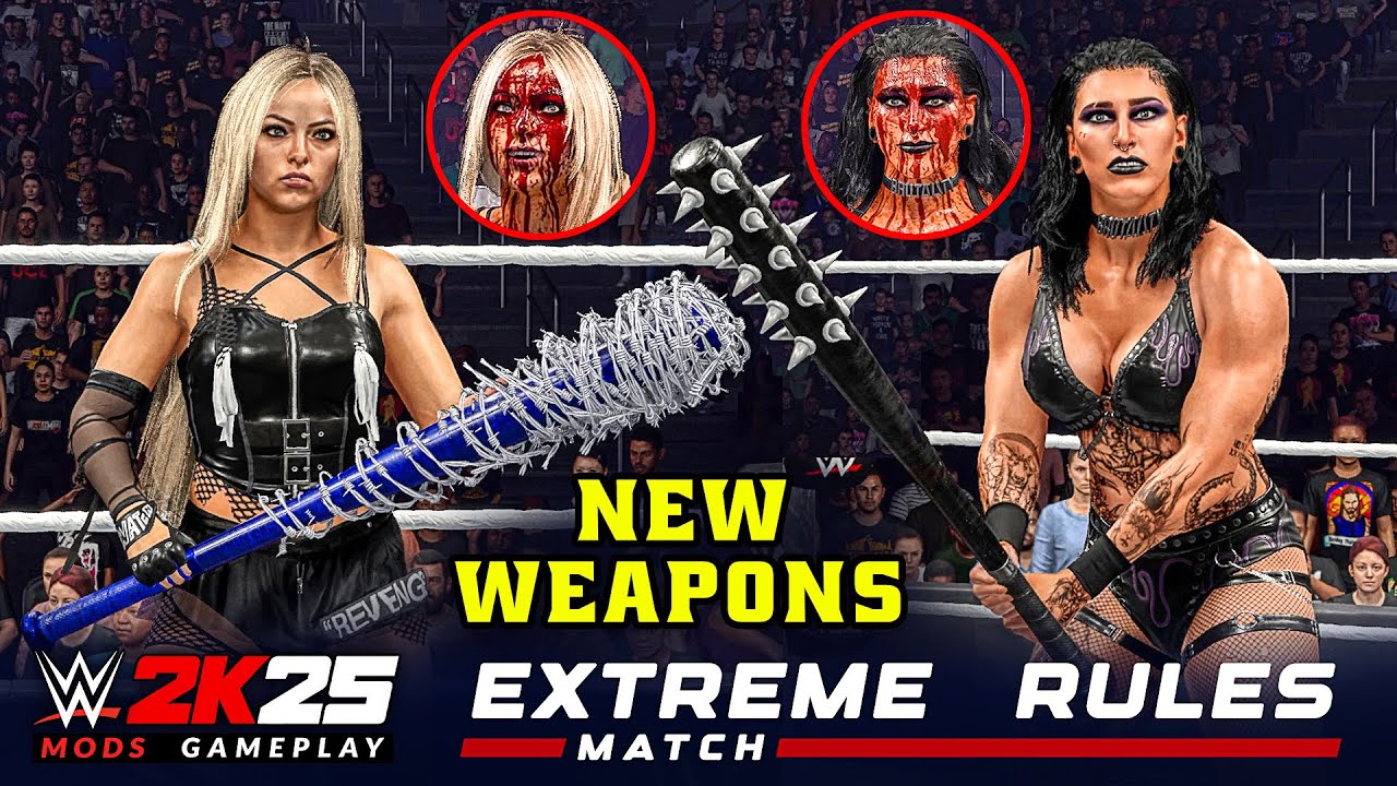 WWE 2K25 Liv Morgan vs Rhea Ripley Extreme Rules Match