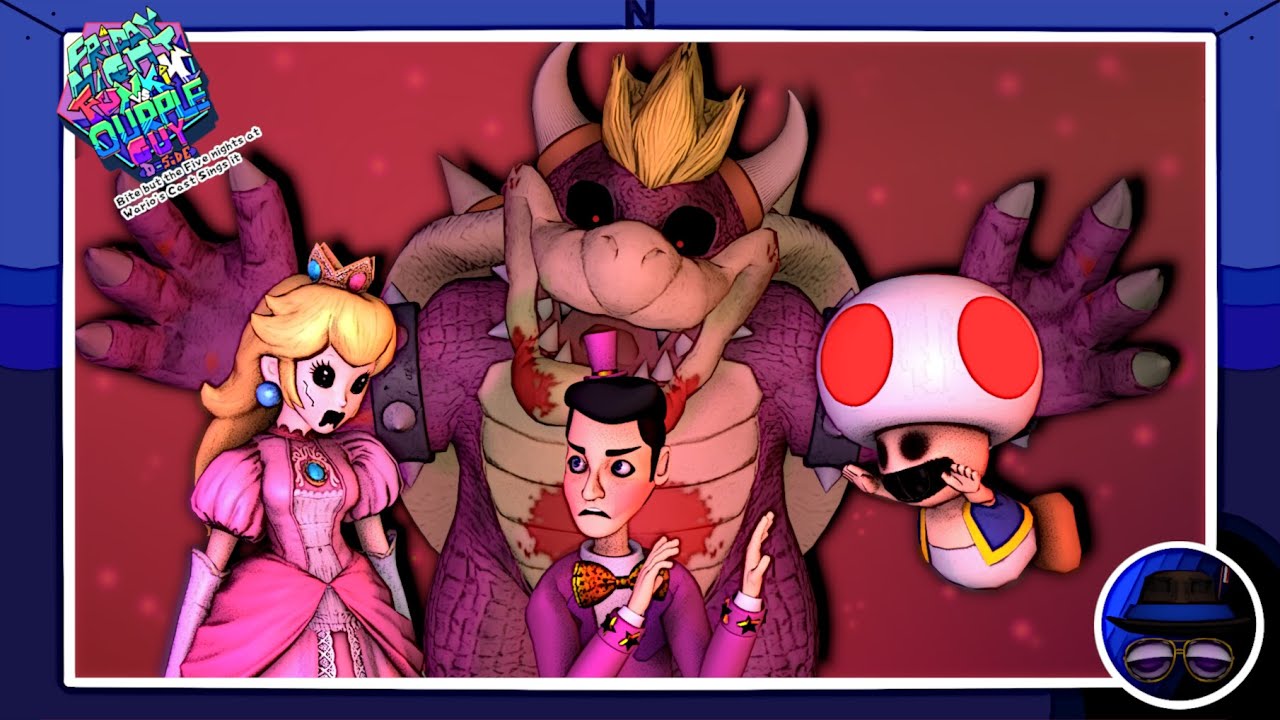 [Friday night Funkin'] Bite D-Side but the Five nights at Wario's 2 Cast Sings it (Reskined mod)
