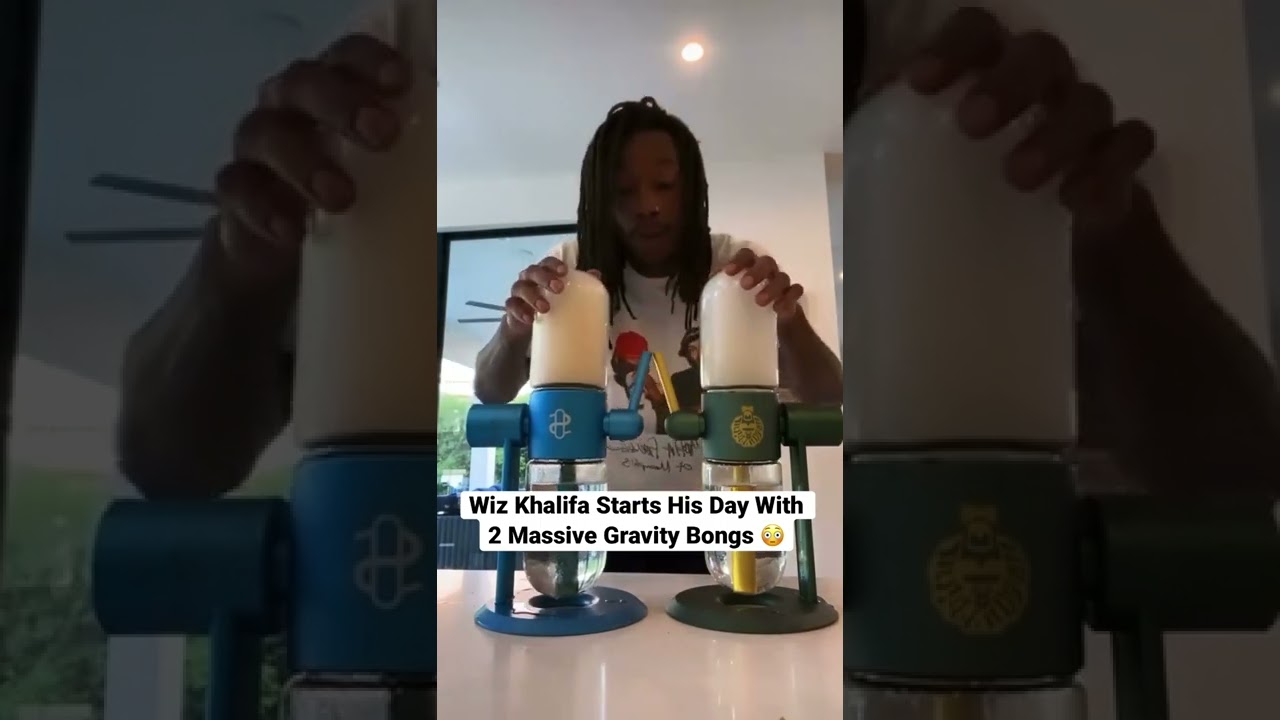 Wiz Khalifa Starts His Day With 2 Massive Gravity Bongs 😳 #shorts #wizkhalifa