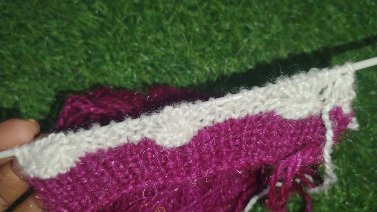 Two colour knitting pattern for baby sweater / ladies, cardigan girls sweater, design