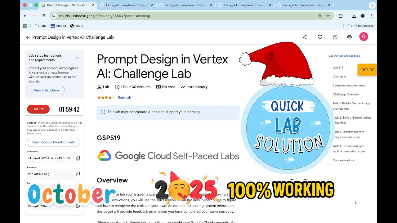 [August 2025] Prompt Design in Vertex AI: Challenge Lab | #qwiklabs | #GSP519 | [With Explanation🗣️]