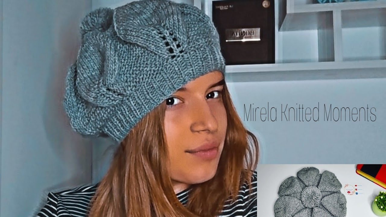 Beretă Tricotată-model frunze( tutorial pas cu pas) #knitting #crocheted