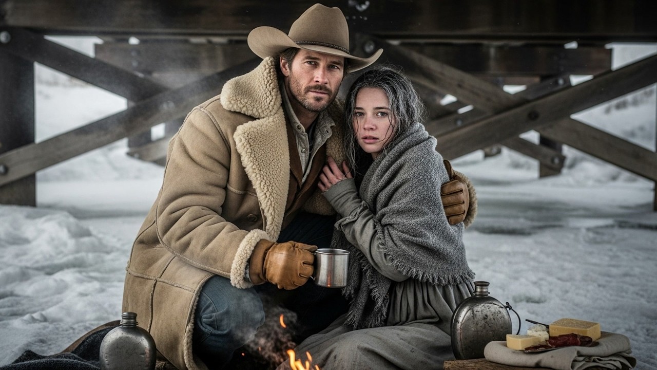 She Was Shivering Beneath A Bridge In Winter, The Cowboy Built Her A Fire And Shared His Meal