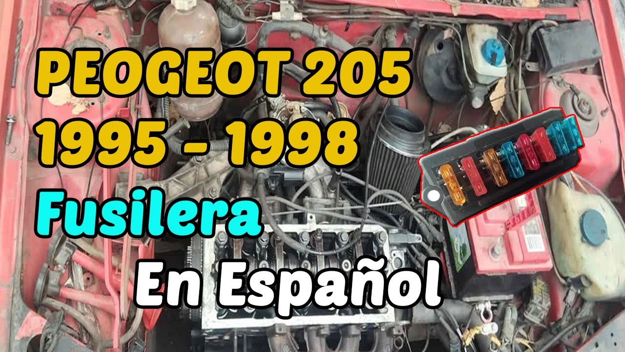 DIAGRAMA de FUSIBLES Peugeot 205 Año 1995 - 1998 [ En Español ]