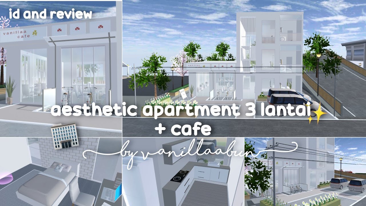 ˗ˏˋ  ۫ ׅ  🏢┆Aesthetic apartment 3 lantai + cafe?!「 id and review 」sakura school simulator  ˎˊ˗