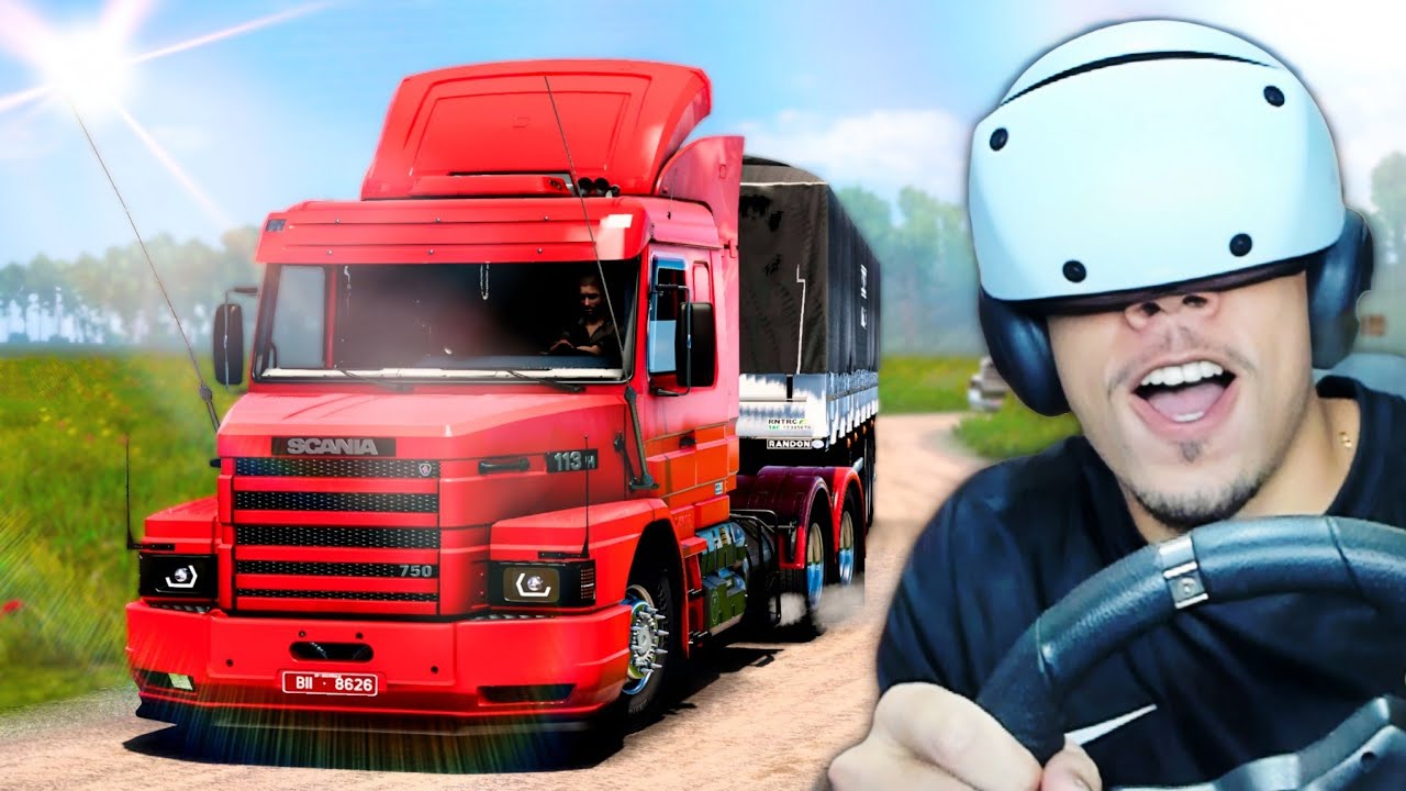 EURO TRUCK SIMULATOR 2 COM &Oacute;CULOS DE REALIDADE VIRTUAL e VOLANTE! (MUITO REALISTA)