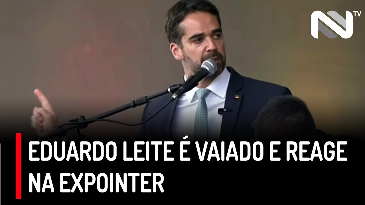 Eduardo Leite é vaiado e reage durante discurso na Expointer